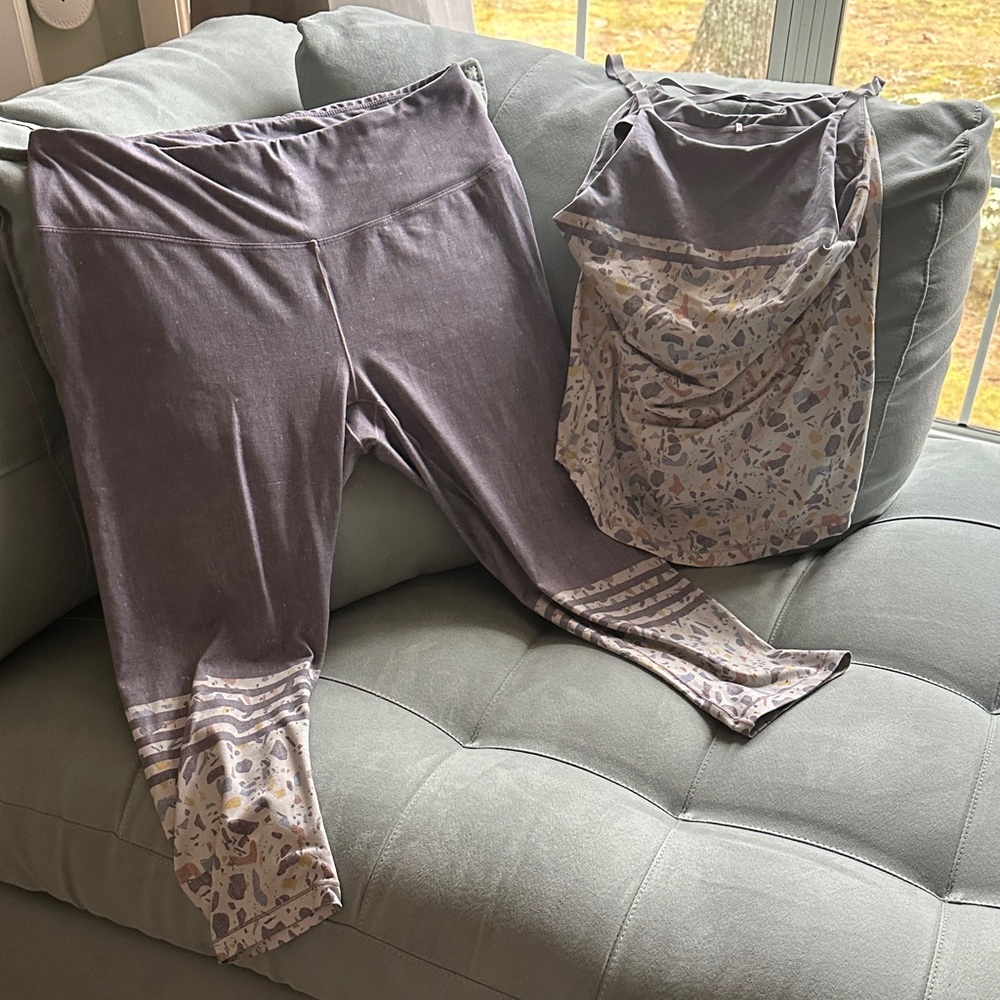 Prana Women's Leggings in Purple and Cream